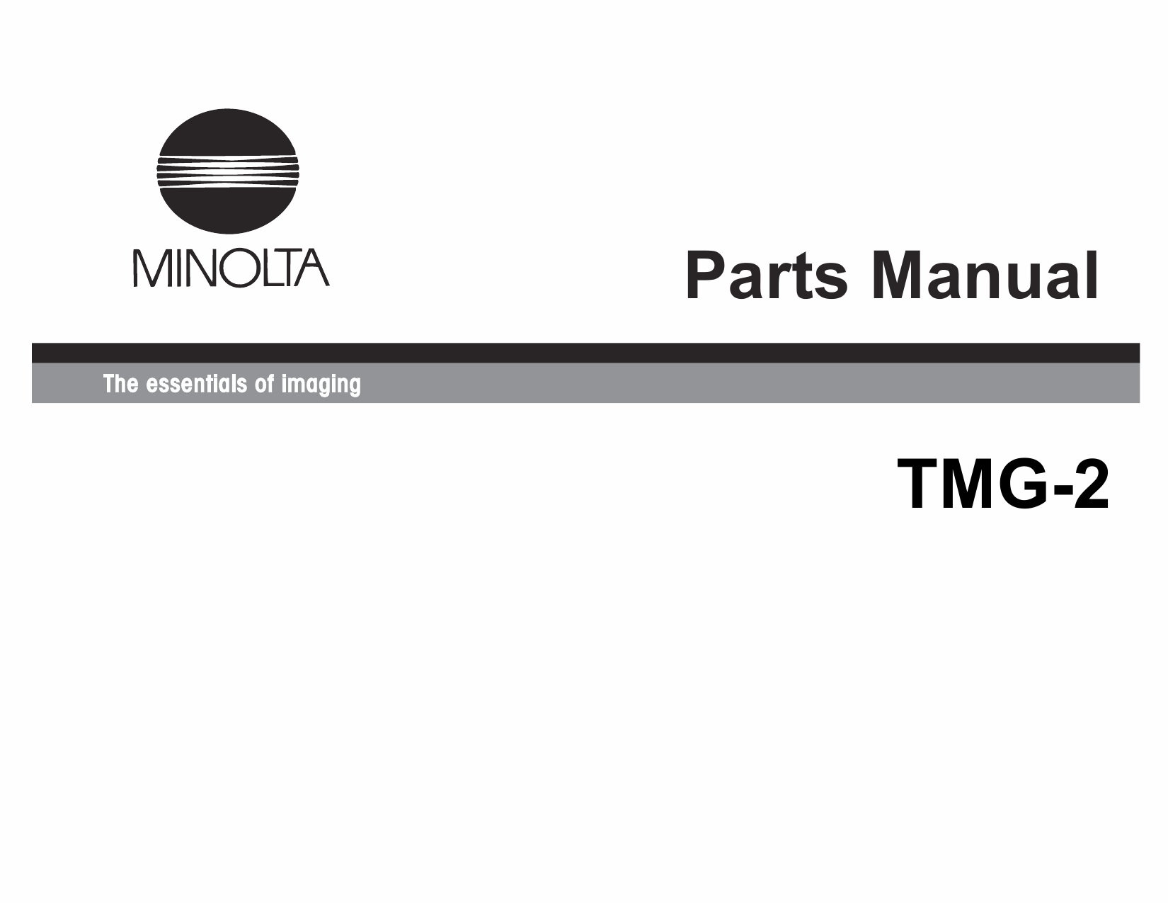 Konica-Minolta Options TMG-2 Parts Manual-1